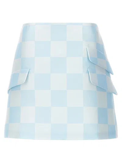 Shop Versace 'contrasto' Skirt In Blue