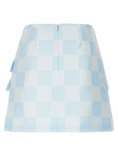 Shop Versace 'contrasto' Skirt In Blue