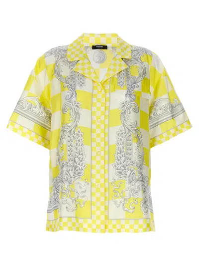 Shop Versace 'medusa Contrasto' Shirt In Yellow