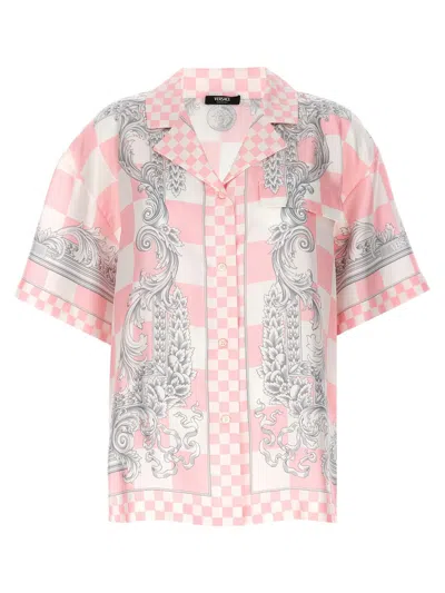 Shop Versace 'medusa Contrasto' Shirt In Pink