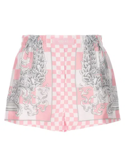 Shop Versace 'medusa Contrasto' Shorts In Pink