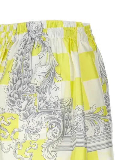 Shop Versace 'medusa Contrasto' Shorts In Yellow