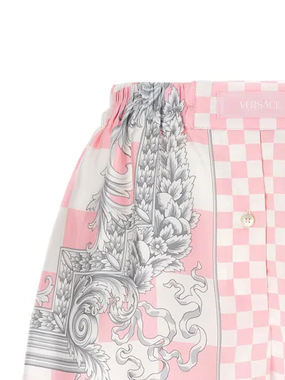 Shop Versace 'medusa Contrasto' Shorts In Pink