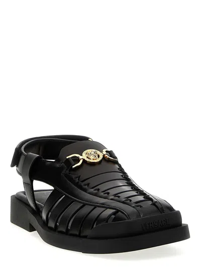 Shop Versace Medusa '95' Sandals In Black