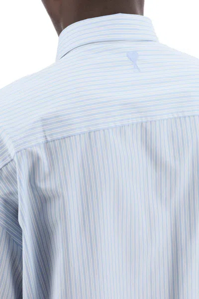 Shop Ami Alexandre Mattiussi Ami Paris Short-sleeved Striped Shirt In Multicolor