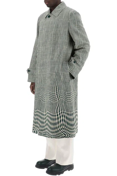 Shop Burberry Houndstooth Car Coat With In Multicolor