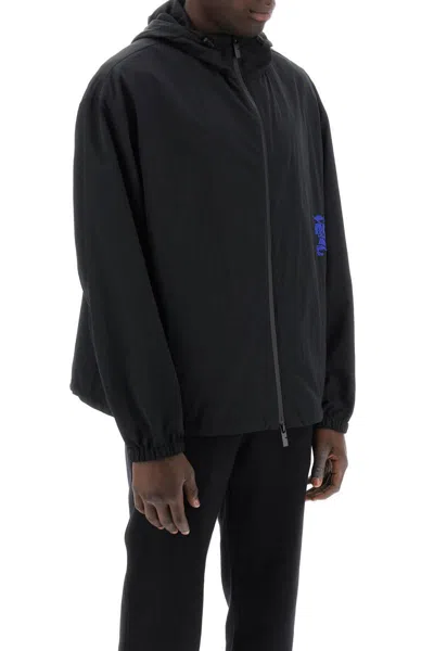Burberry Ekd Patch Windbreaker Jacket In Black