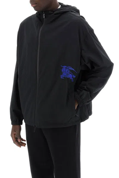 Burberry Ekd Patch Windbreaker Jacket In Black