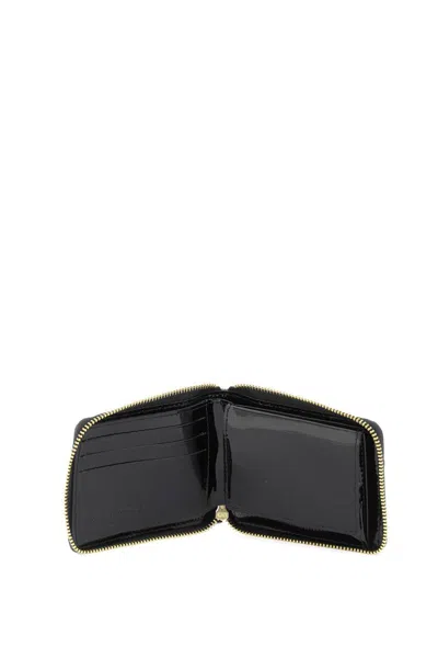 Shop Comme Des Garçons Comme Des Garcons Wallet Zip Around Patent Leather Wallet With Zipper In Black