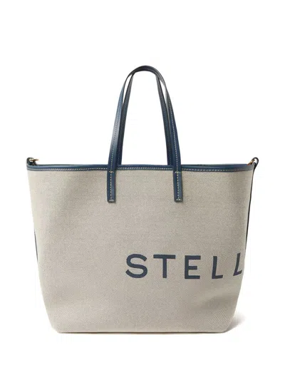 Shop Stella Mccartney Tote Bag With Print In Blue