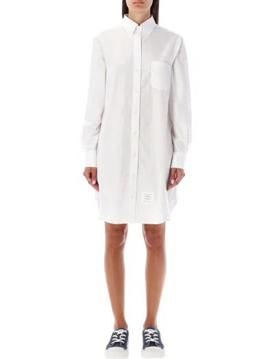 Shop Thom Browne Oxford Shirt Dress In White