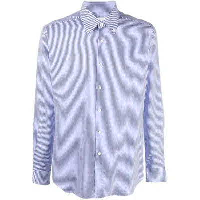 Shop Xacus Shirts In Blue/white