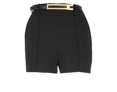 Shop Elisabetta Franchi Belted Shorts In Black