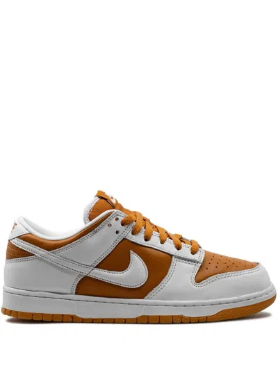 Shop Nike White Dunk Low Sneakers In Orange