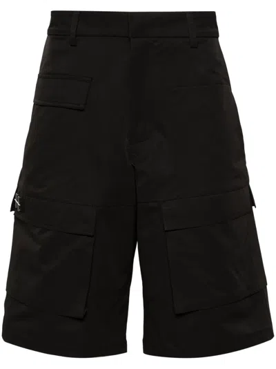 Shop Heliot Emil Black Cellulae Cargo Shorts In Schwarz