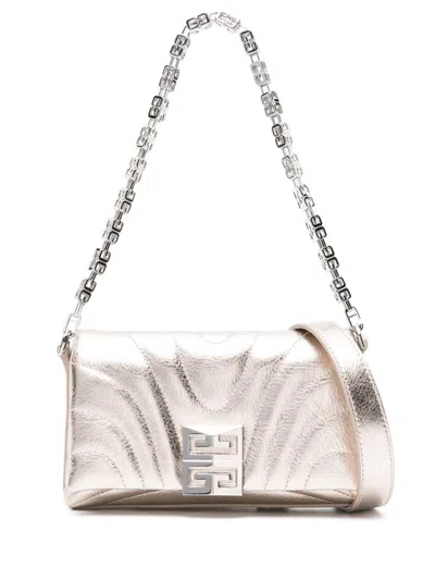 Shop Givenchy Gold-tone 4g Leather Shoulder Bag In Metallic