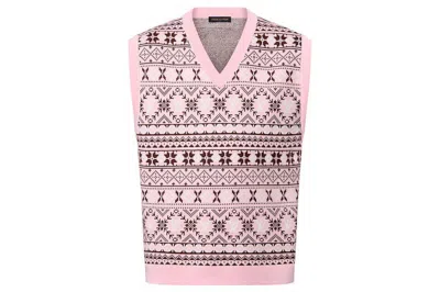 Pre-owned Louis Vuitton By Tyler, The Creator Fair Isle Jacquared Merino Wool Vest Pastel