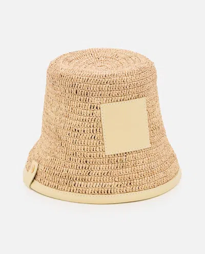 Shop Jacquemus Le Bob Soli Raffia Hat In White