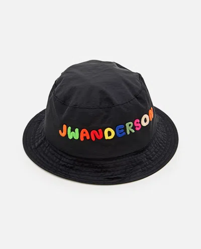 Shop Jw Anderson X Clay Logo Embroidery Bucket Hat In Black