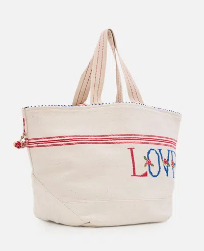 Shop Péro Canvas Handbag In White