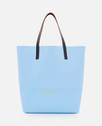 Shop Marni Tribeca Tote Bag In Sky Blue