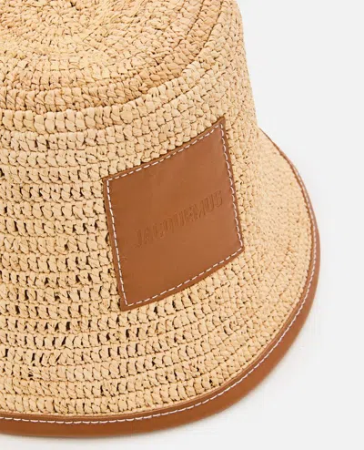 Shop Jacquemus Le Bob Soli Raffia Hat In Brown