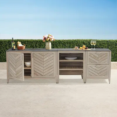 Frontgate Westport 3-pc. Outdoor Kitchen Set In Weathered