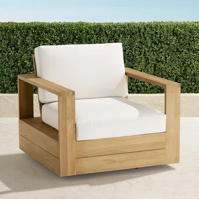 Frontgate Boretto Teak Swivel Lounge Chair