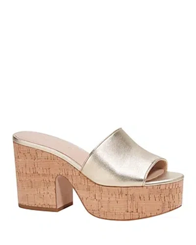 Shop Kate Spade New York Women's Ibiza Slip On Platform Sandals In Pale Gold
