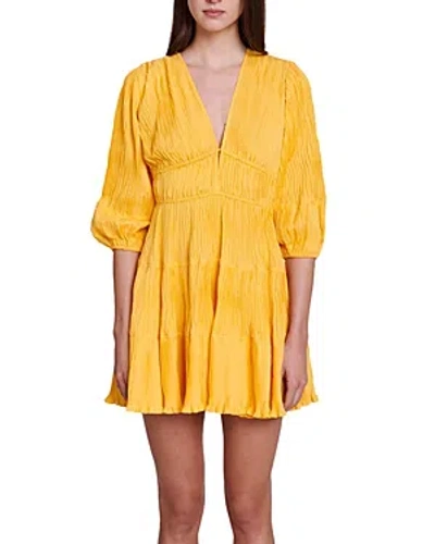 Shop Maje Robby Puff Sleeve Dress In Yellow