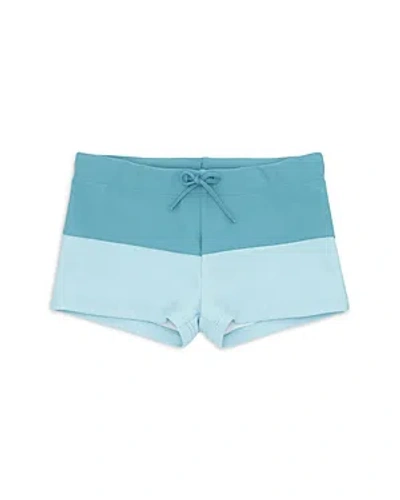 Shop Minnow Boys' Stretch Color Blocked Regular Fit Swim Trunks - Baby, Little Kid In Pacific Blue