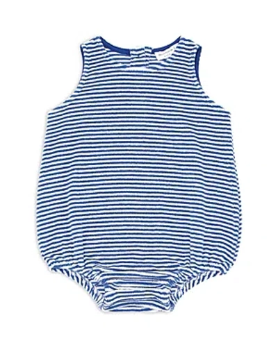 Shop Minnow Boys' Cotton French Terry Stripe Bubble Romper - Baby, Little Kid In Cove Blue Stripe