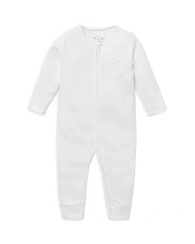 Shop Mori Unisex Clever Zip Coverall - Baby In White