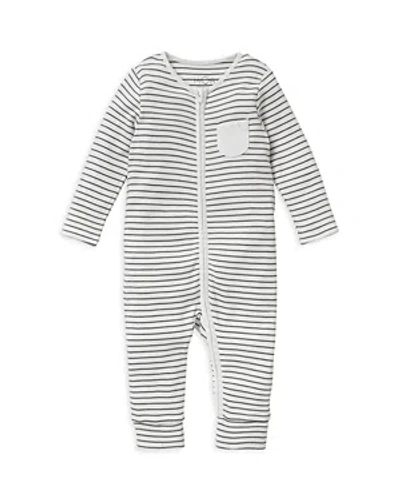 Mori Unisex Clever Zip Coverall - Baby In Gray Stripe