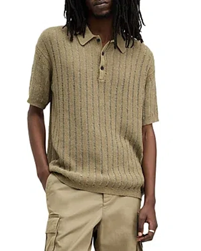Shop Allsaints Miller Short Sleeved Polo In Herb Green