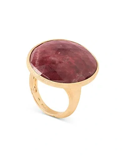 Shop Marco Bicego 18k Yellow Gold Lunaria Thulite Stone Statement Ring In Red/gold