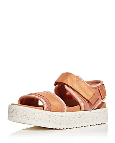 Shop See By Chloé See By Chloe Women's Fabri Fussbet Logo Platform Sandals In Tan