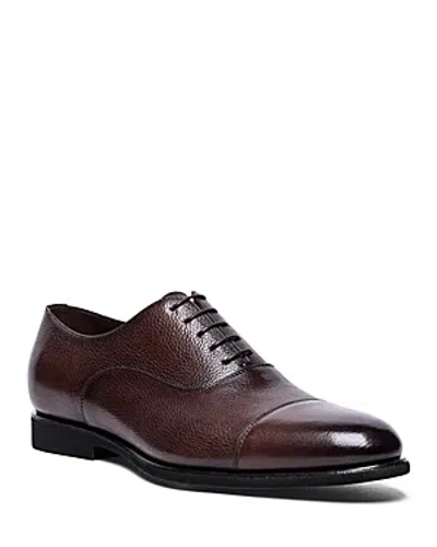 Shop Santoni Men's Darian Lace Up Oxford Shoes In Dark Brown