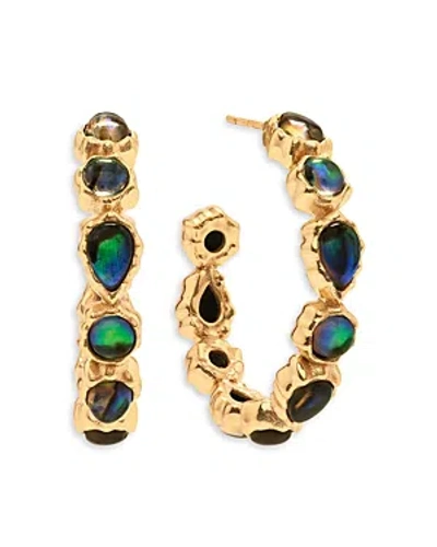 Shop Capucine De Wulf Aurora Medium Hoop Earrings In Blue/gold
