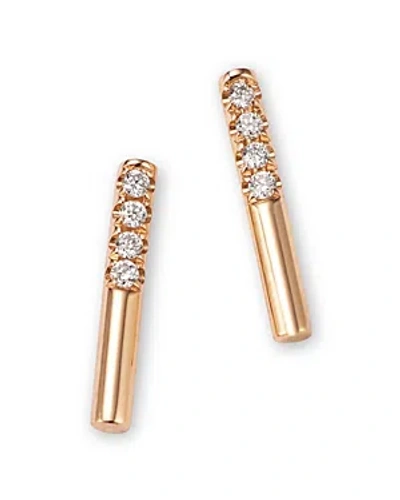Shop Zoë Chicco 14k Yellow Gold Diamond Wire Stud Earrings