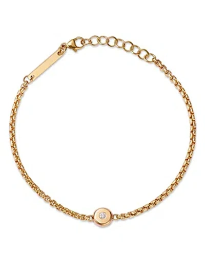 Shop Zoë Chicco 14k Yellow Gold Diamond Nugget Box Chain Bracelet