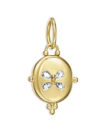 Shop Temple St Clair 18k Yellow Gold Fj Diamond Butterfly Oval Locket Pendant