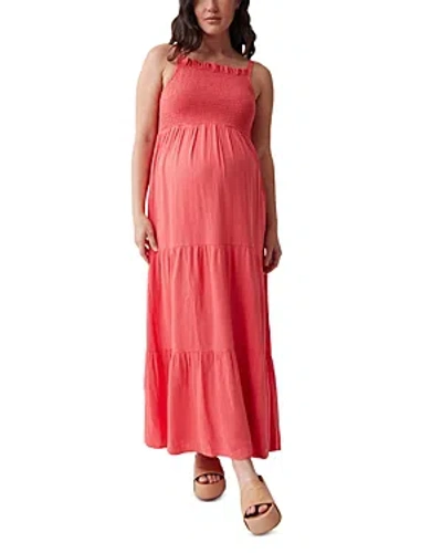 Shop Ingrid & Isabel Maternity Smocked Maxi Dress In Rose