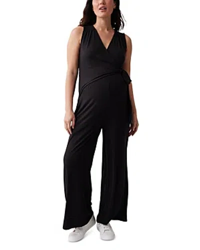 Shop Ingrid & Isabel Maternity Sleeveless Knit Jumpsuit In Black