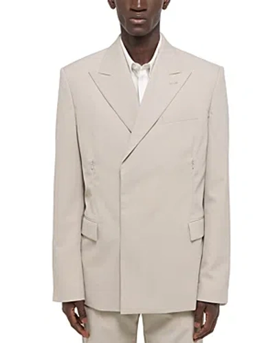 Shop Helmut Lang Boxy Relaxed Fit Double Breasted Suit Jacket In Sand