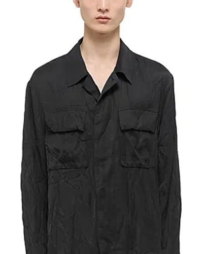 Shop Helmut Lang Crushed Shirt Jacket In Black