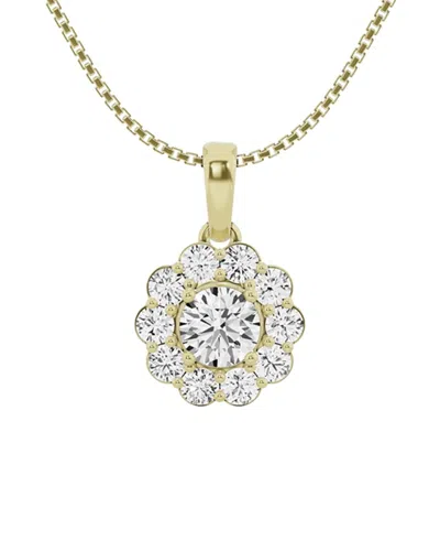 Lab Grown Diamonds 14k 1.00 Ct. Tw. Lab Grown Diamond Halo Pendant Necklace