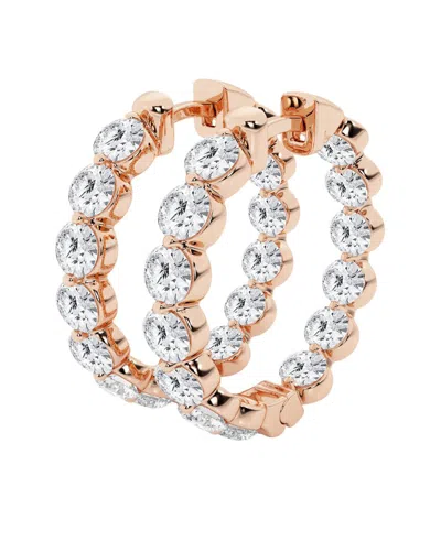 Shop Lab Grown Diamonds 14k Rose Gold 5.00 Ct. Tw. Lab Grown Diamond Earrings