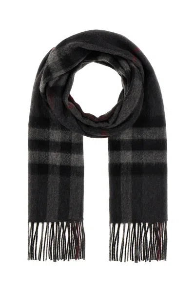 Shop Burberry Scarves In Charcoal