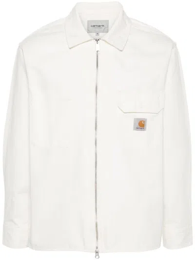 Shop Carhartt Wip Rainer Shirt Jacket In Ivory